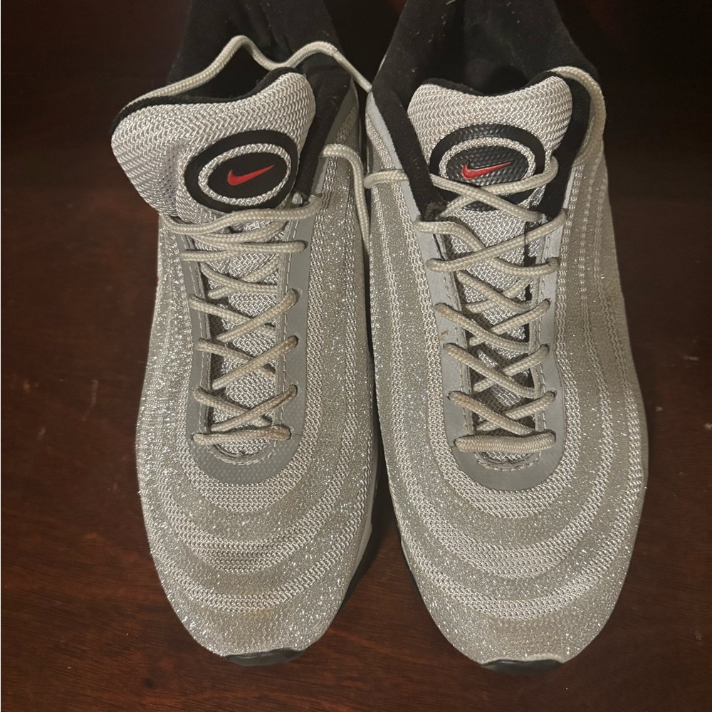 Nike Metallic Silver and Black Athletic Shoes